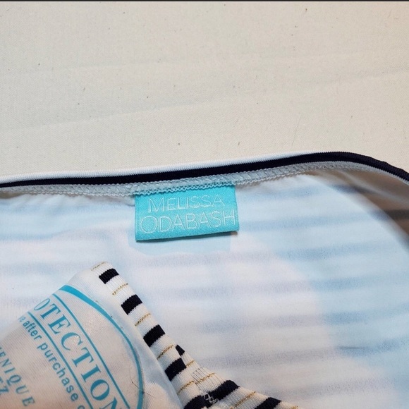 NEW Melissa Odabash Venezuela Nautical Navy Gold Stripe Bikini Bottom 4 6 8 S M - Picture 7 of 7